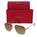 Lunettes de soleil Cartier CR2247T Métal Doré/Marron