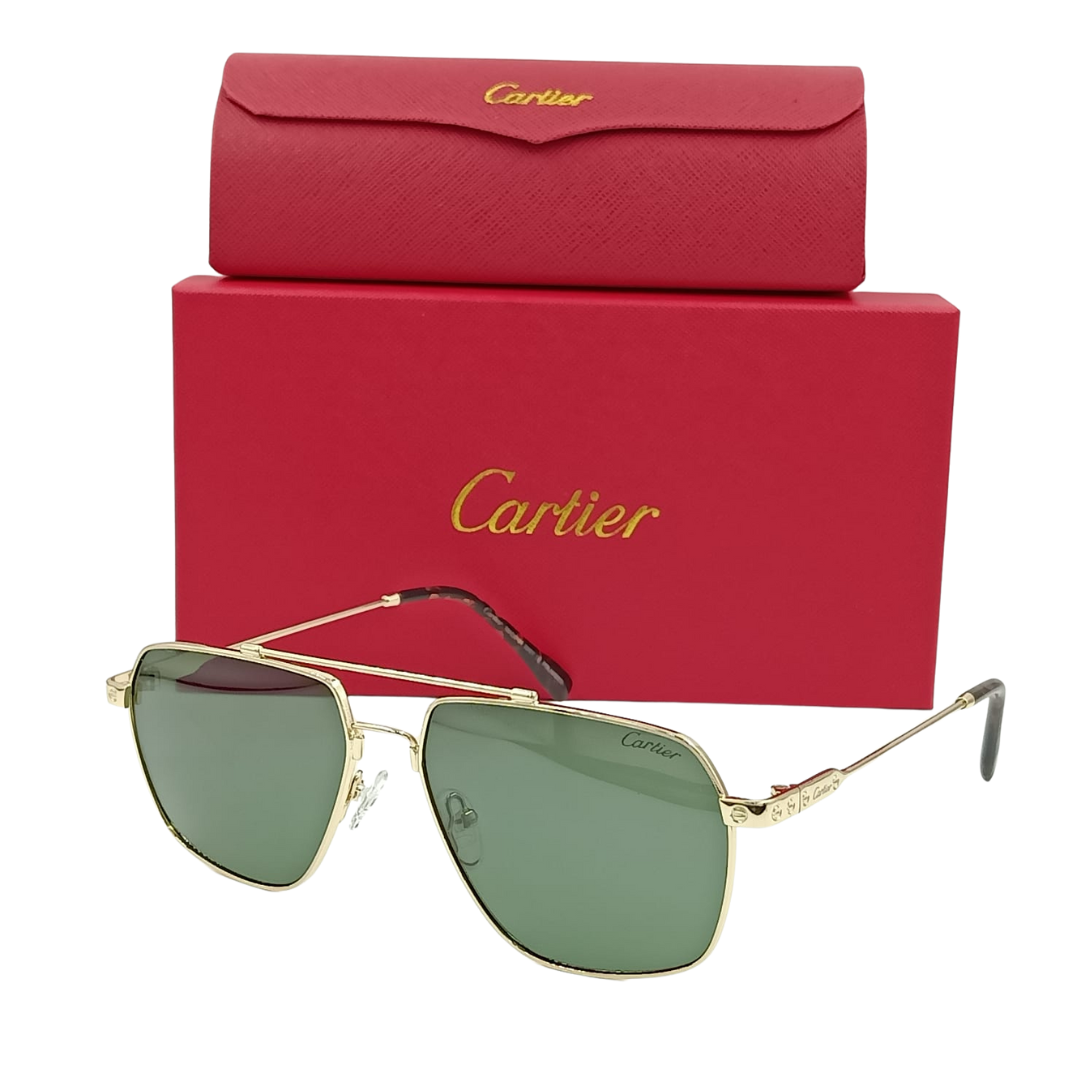Lunettes de soleil Cartier CR2247T Métal Doré/vert