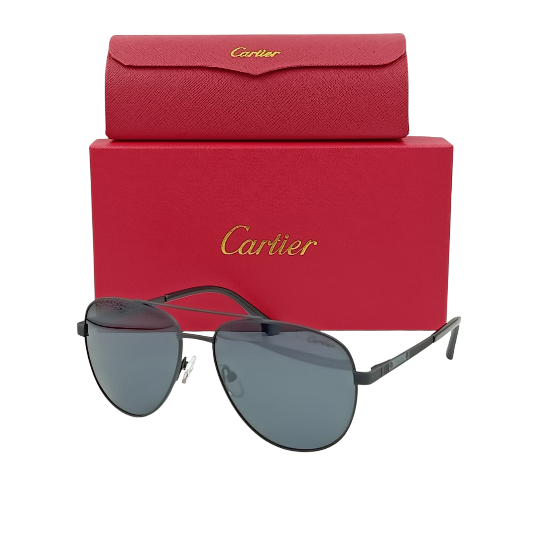 Lunettes de soleil Cartier CT0034S Métal Noir/Noir