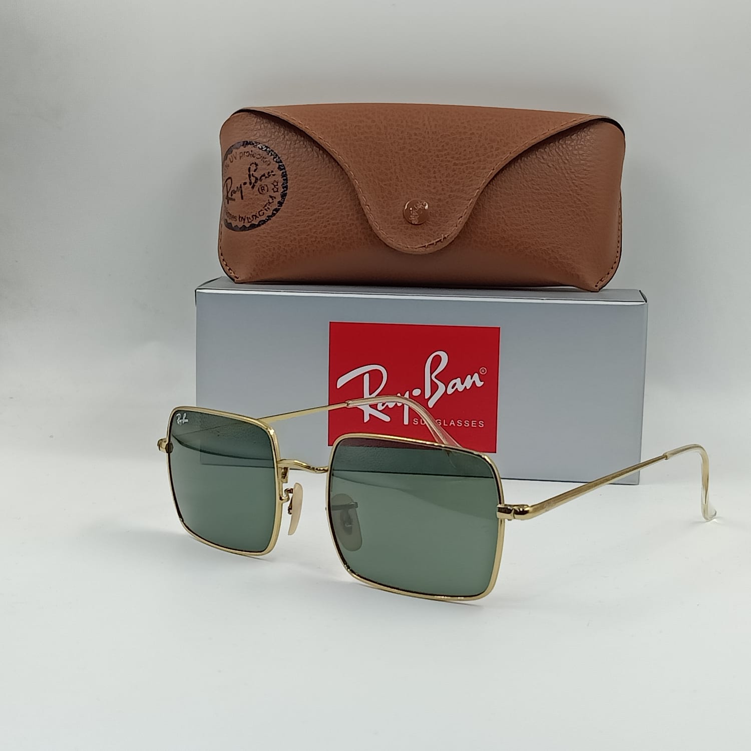 Lunettes de soleil Homme : RAY-BAN  RB3536 Noir Vert/Gold