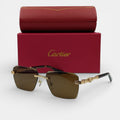 Lunettes de soleil Femme : CARTIER  CR8090 Marron